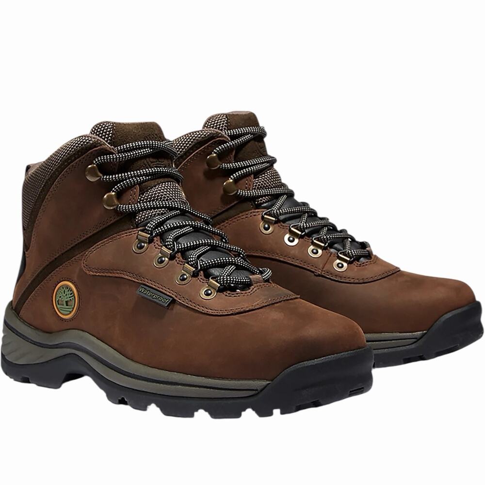 Timberland White Ledge Mid Hiker Waterproof Brown Leather Boots Mens Sz 12